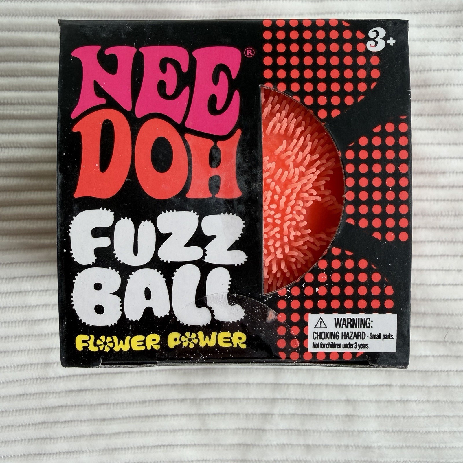 Schylling NeeDoh Fuzz Ball The Velvet Squeeze Flower Power Orange TikTok VIRAL