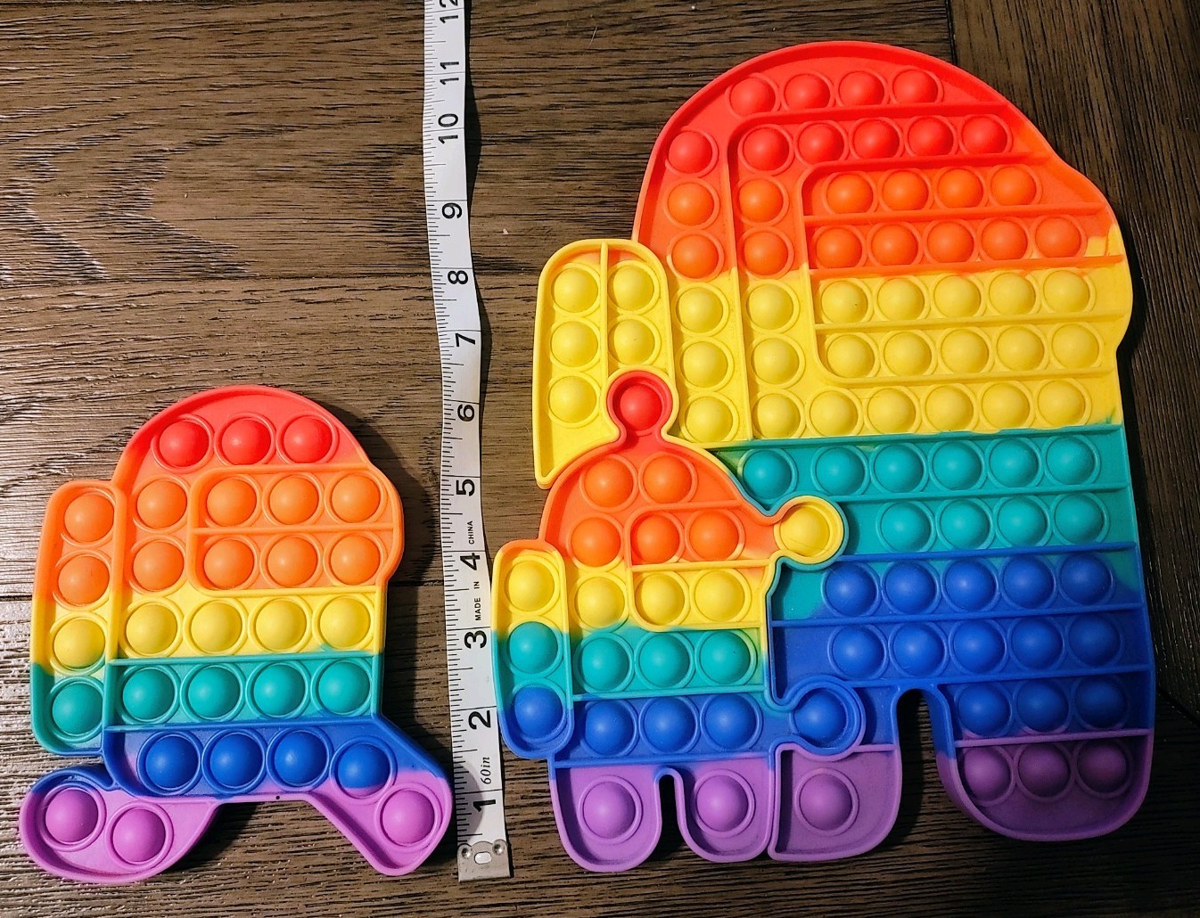 Among Us Rainbow Push Pop Silicone Sensory Fidget Toy Set Of 2