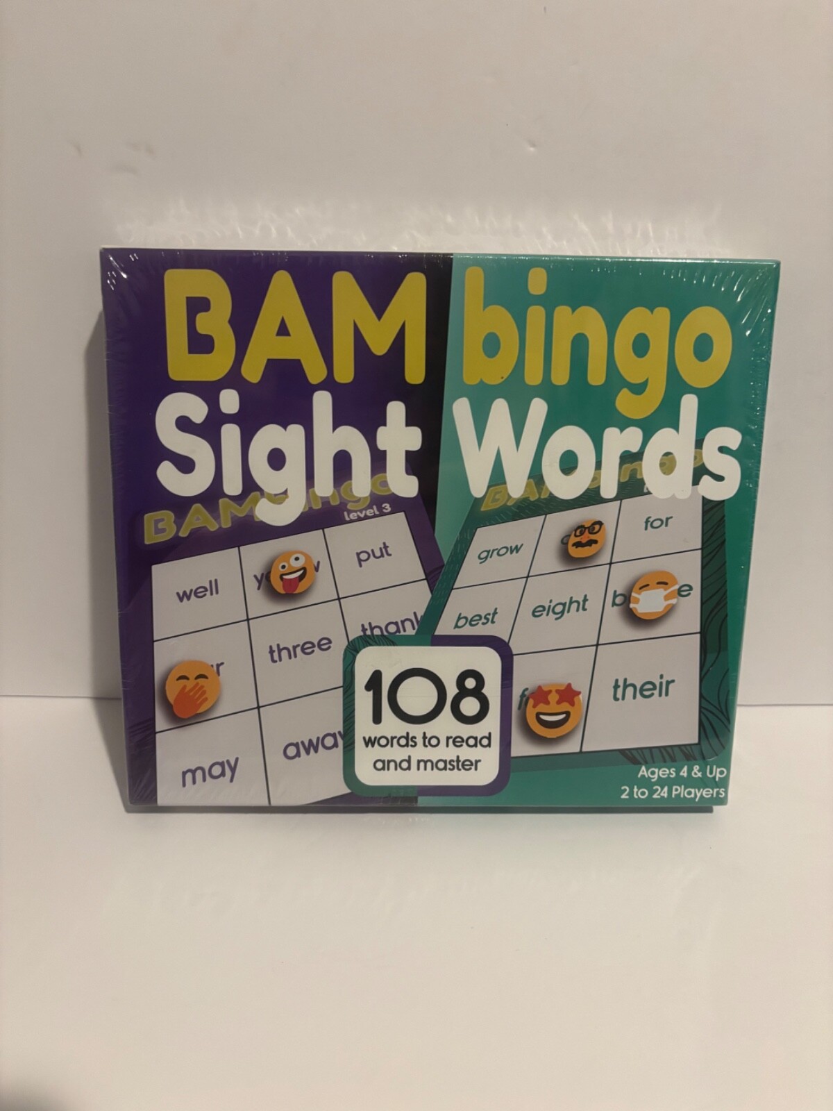 NEW BAMbingo Sight Words Bingo Game Child Development Reading Age 4 and Up