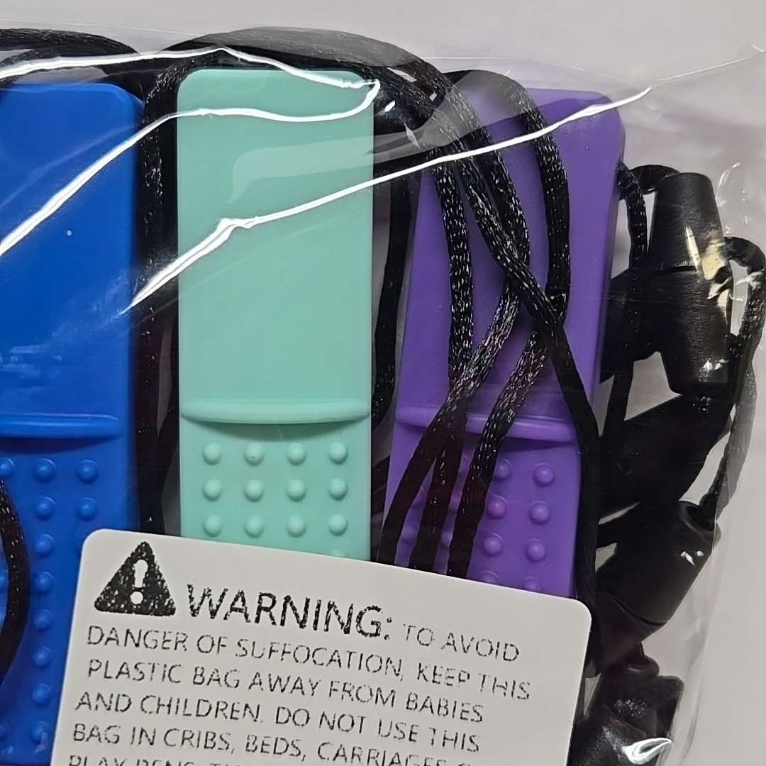 Chew Necklaces For Sensory Kids 8 PCS Bundle Blocks Silicone Chewable Unisex