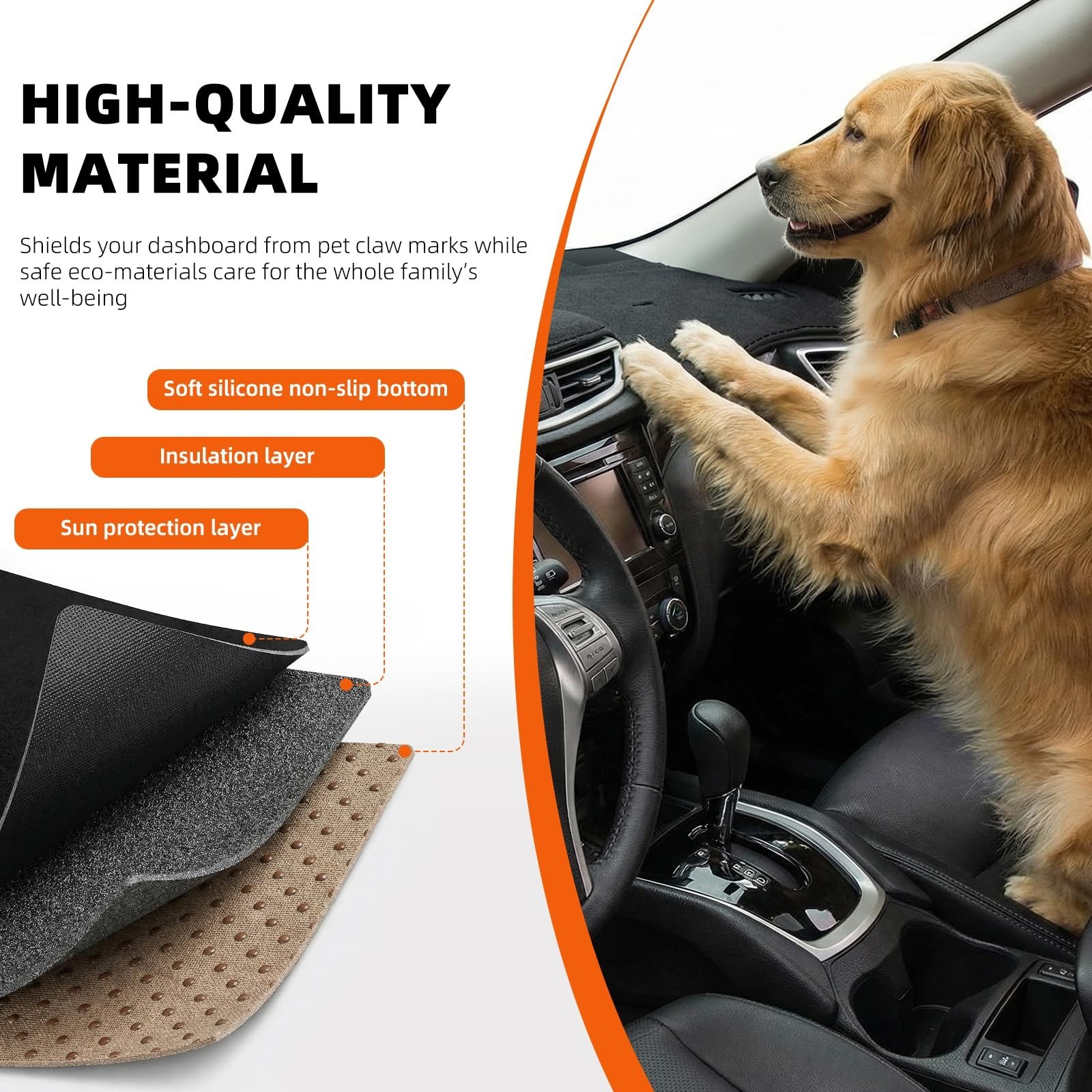 Dashboard Cover Dash Mat Fit for 2006-2008 Do-dge Ram 1500, 2006-2009 Ram 250…