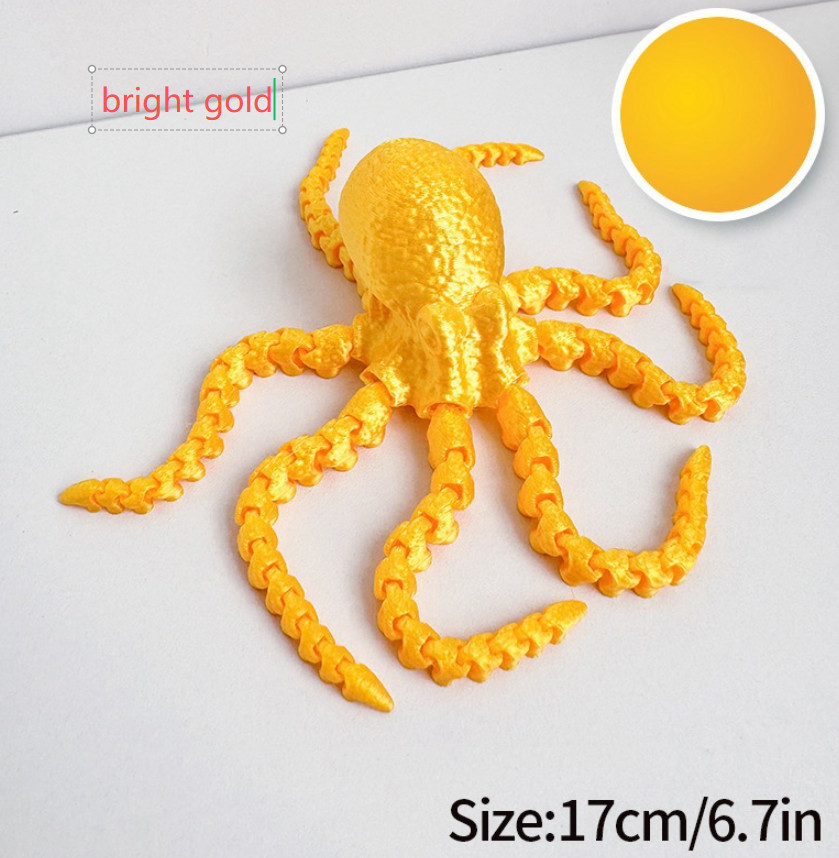 3D Printed Octopus ADHD/ADD Fidget Toy Landscape Garden – Multiple Color Options