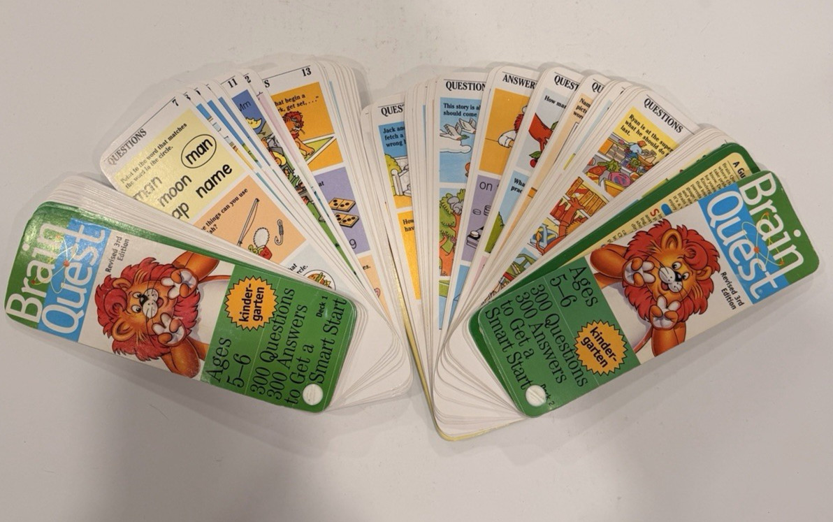 Brain Quest Kindergarten Revised 3rd Edition Decks 1 & 2 Ages 5-6 300 Questions
