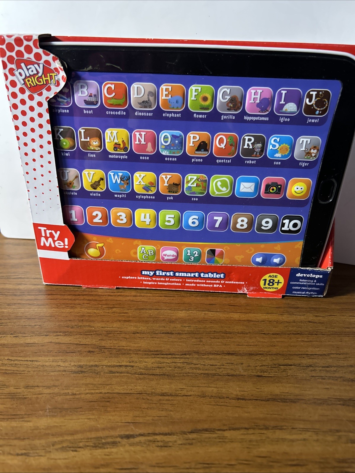 My First Smart Pad Tablet Touchpad toddler EducationalNEW-Play Right Brand ToteH