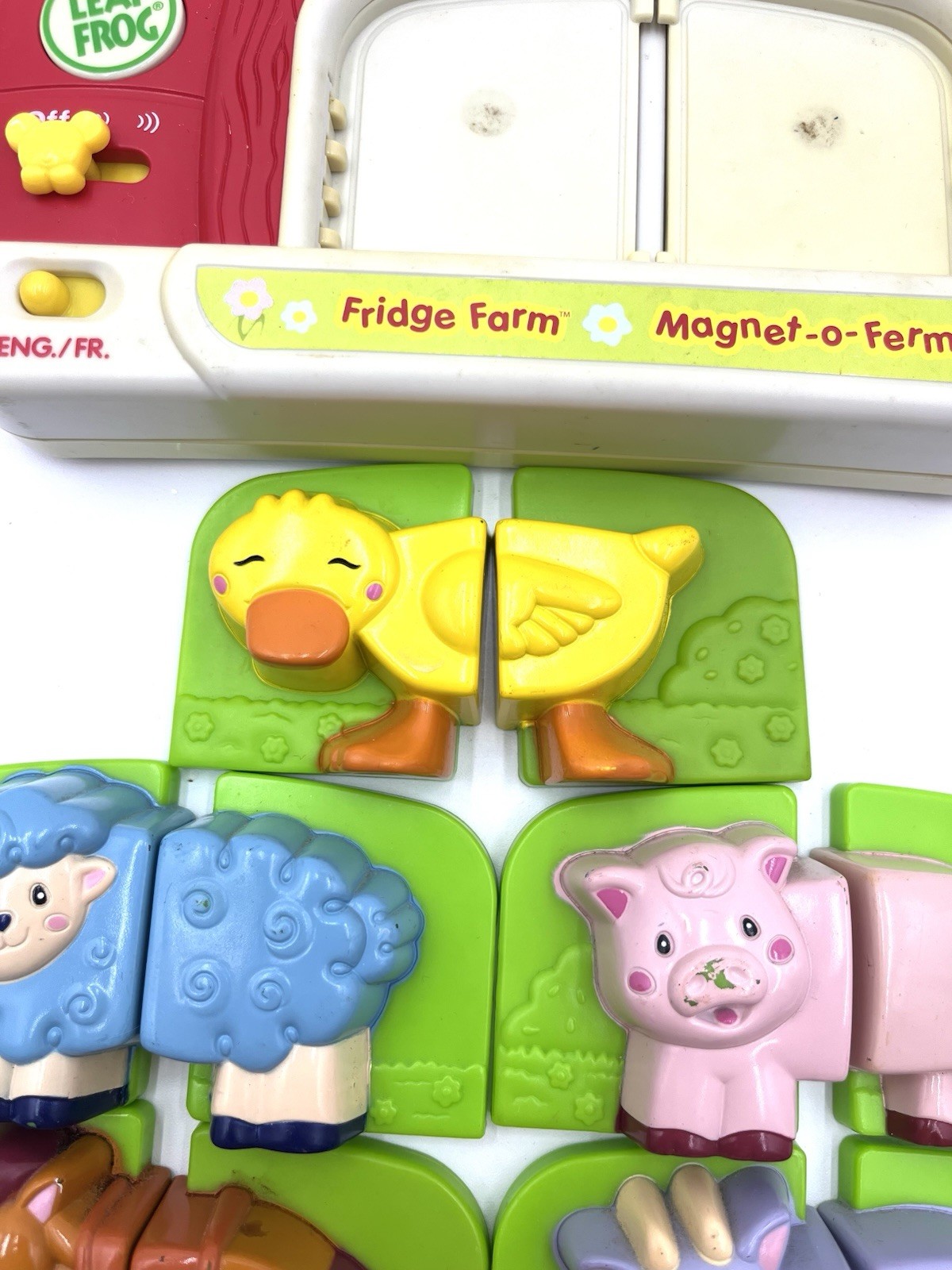 Vintage LeapFrog Fridge Farm Magnetic Animals Barn Toy Complete Set – Working