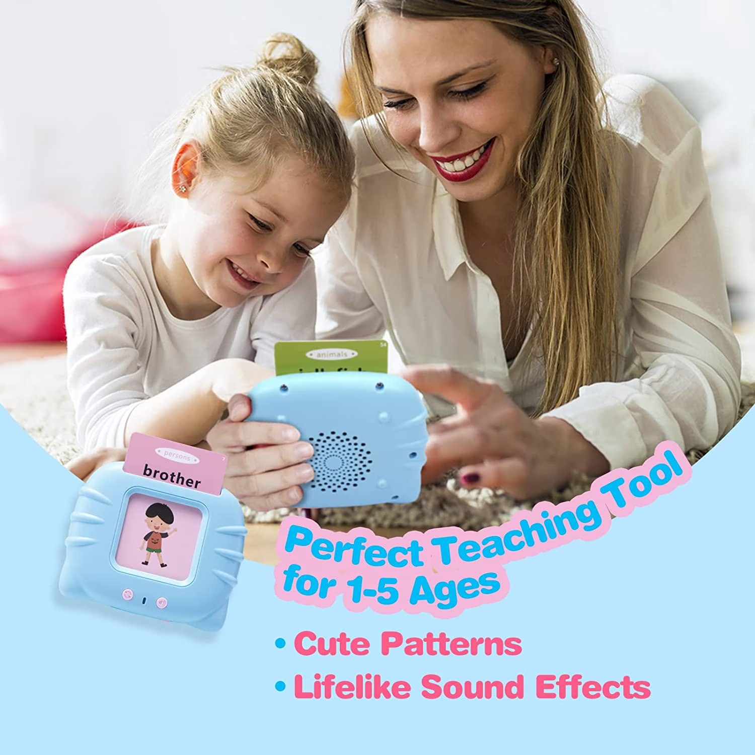 Talking Flash Cards Learning Toys 224 Words Educational Speech Cards Kids