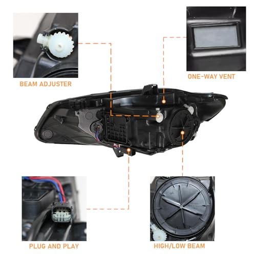 2016 2017 2018 Malibu Headlights RH,Headlight Assembly Compatible with Chevy