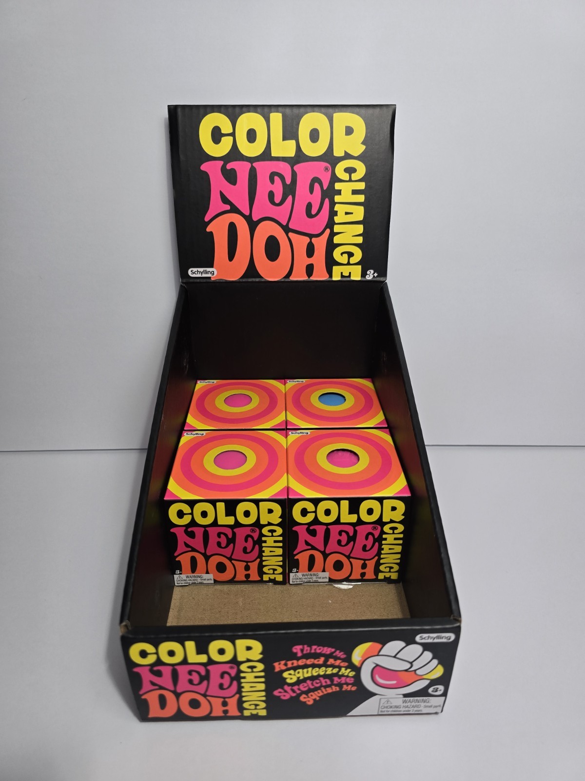 LOT OF 4 NeeDoh Color Change (3) Pink (1) Blue W/display Case BRAND NEW 🚨🚨🚨
