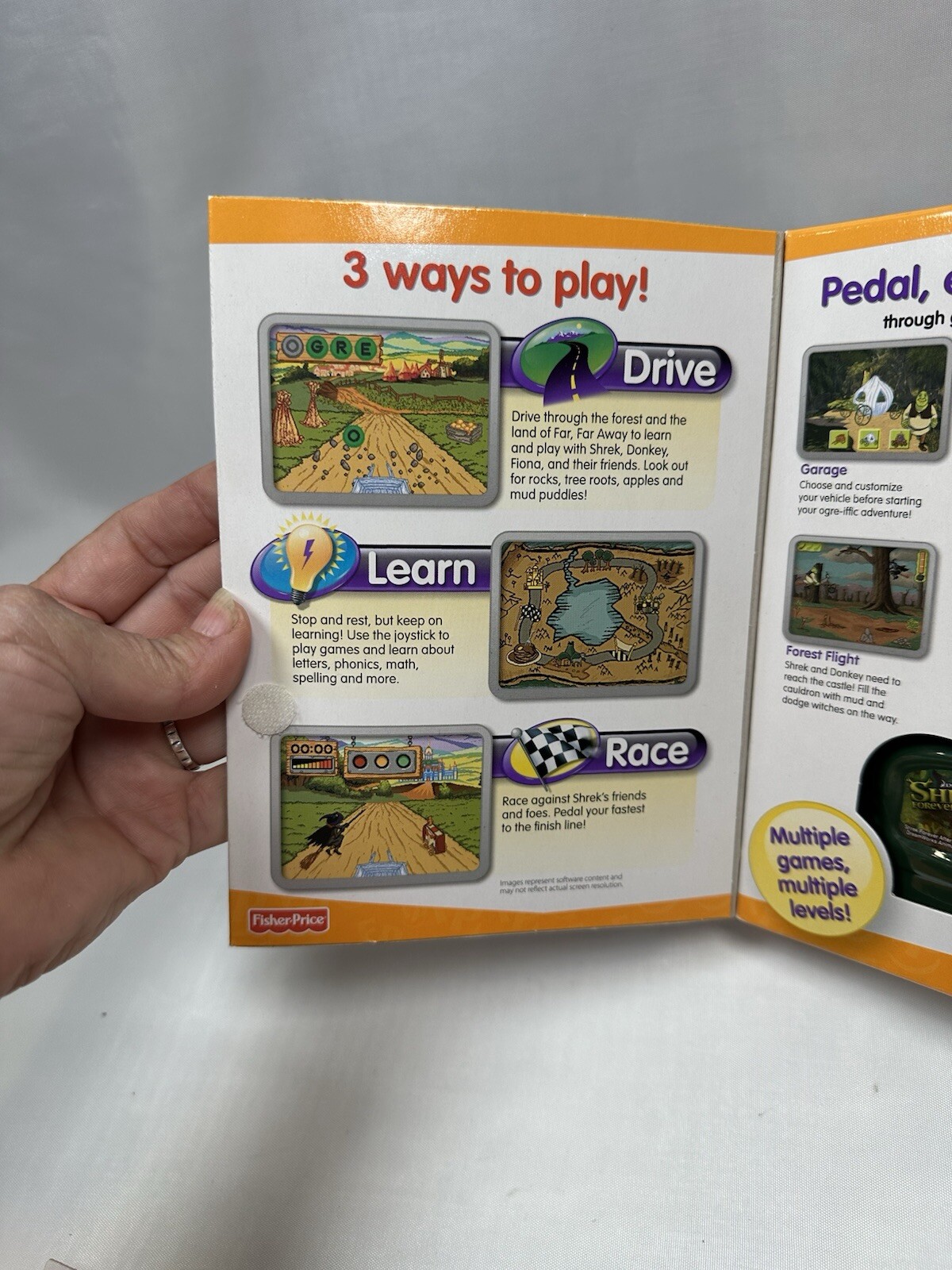 Fisher-Price Learning Smart Cycle Software Shrek Forever After Game Cartridg NEW