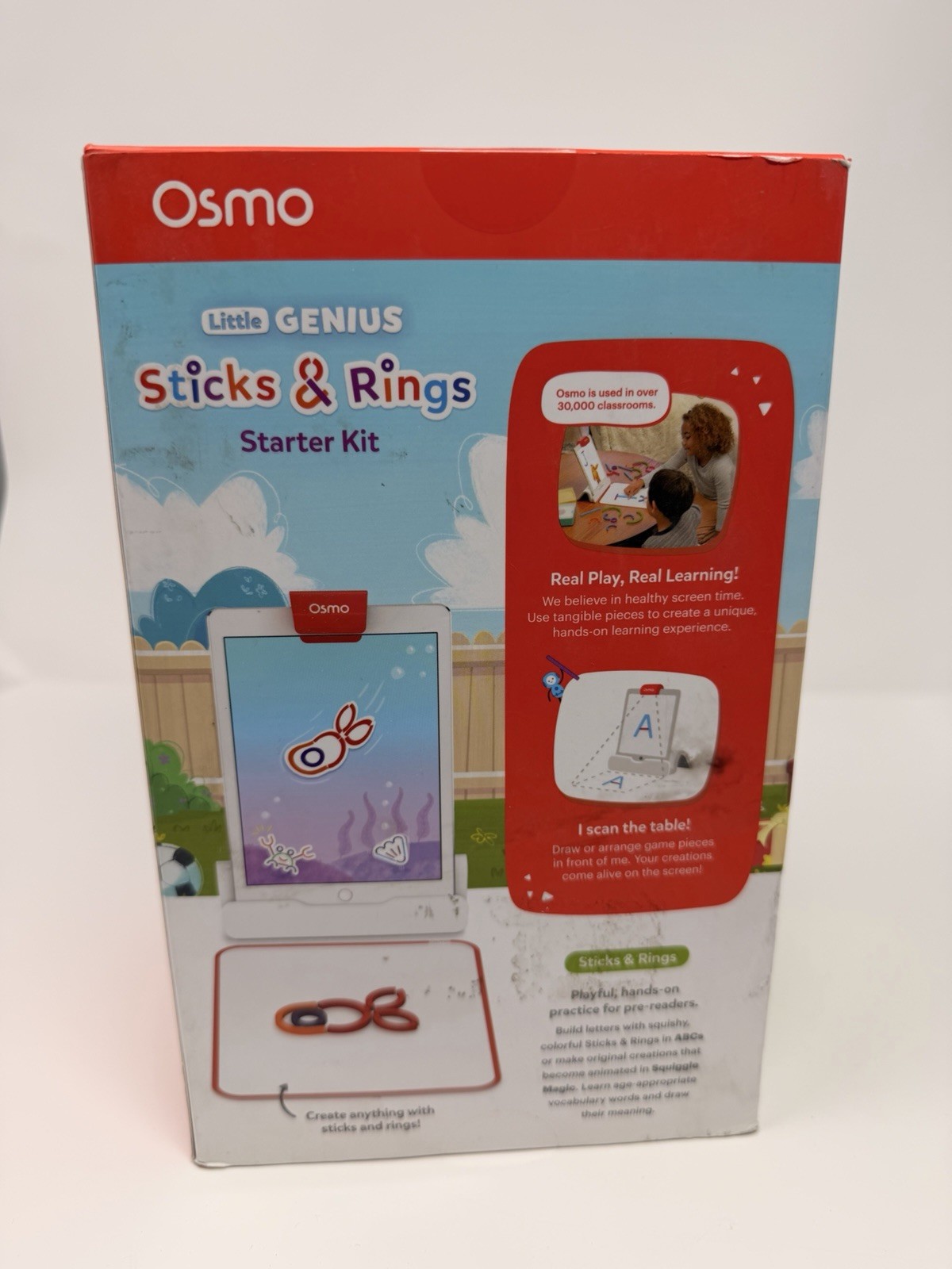 Osmo – Little Genius Sticks & Rings Starter Kit for iPad w/2 Games. Ages 3-5.