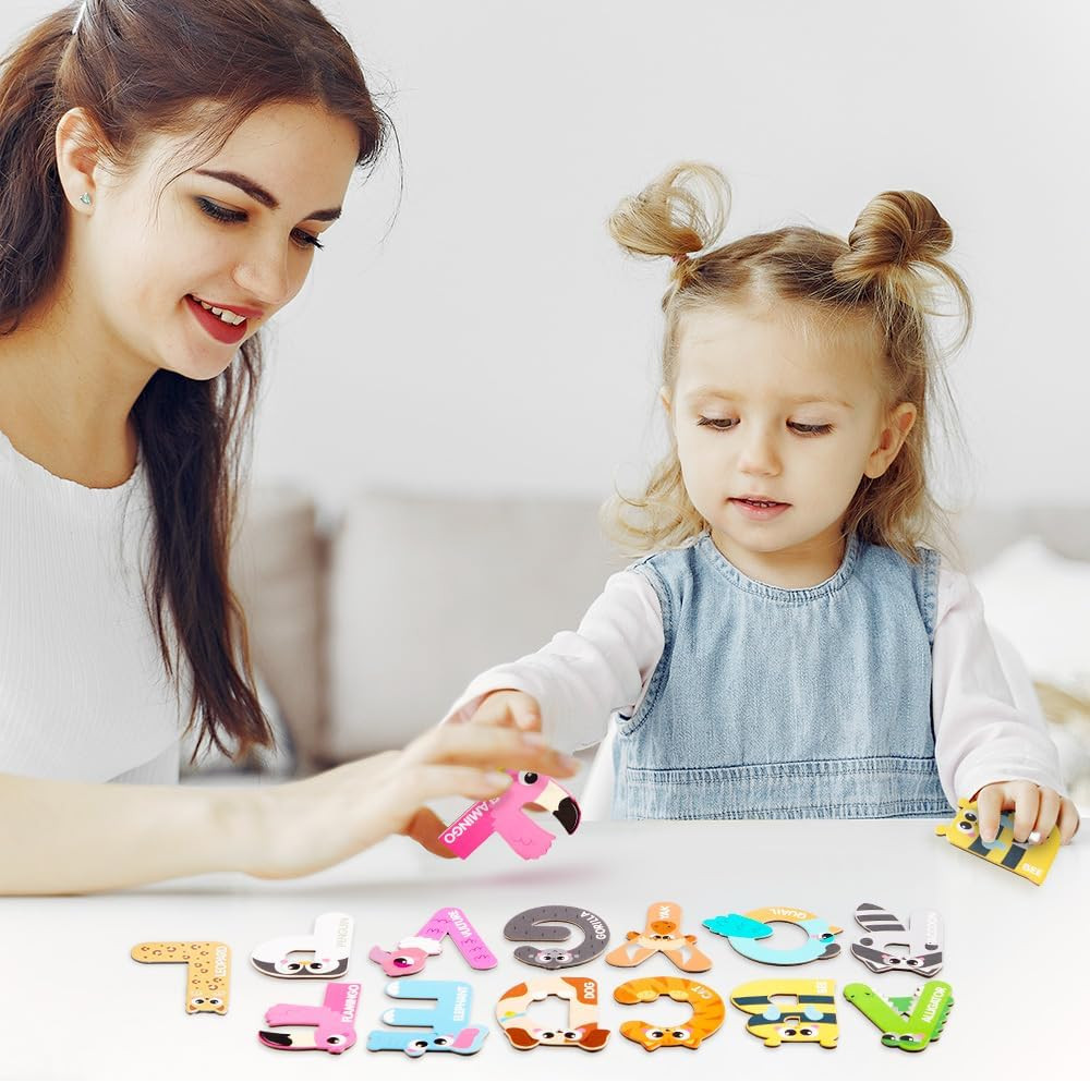Magnetic Animal Alphabet Letters 26 Large Fridge Magnets ABC Learn for Kids Toys