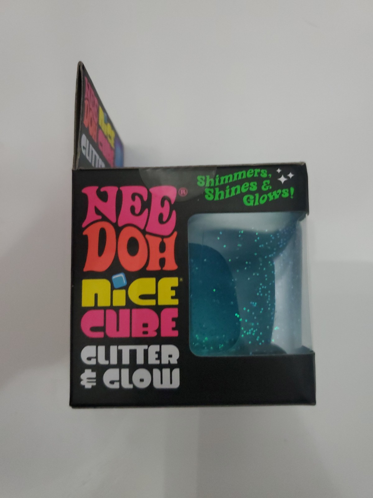 NeeDoh Nice Cube Glitter and Glow Blue New In Box Fast Shipping