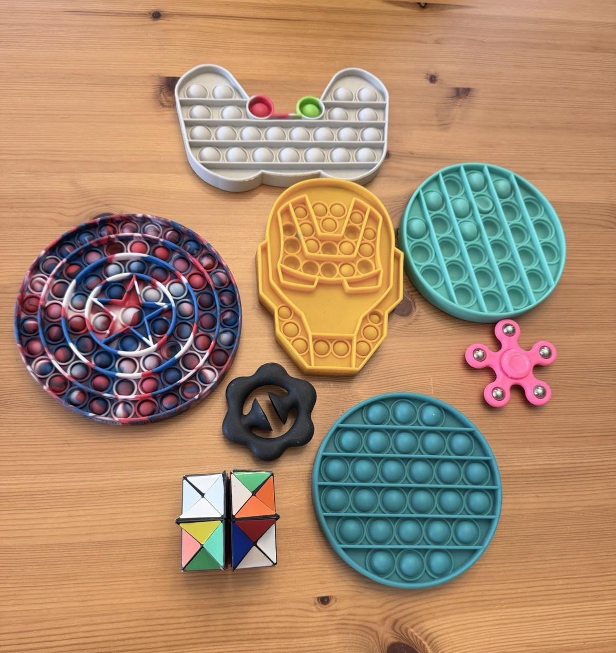 Iron Man Pop It Fidget Tactile Sensory Toy Bundle, Ages 3+ (3-16)