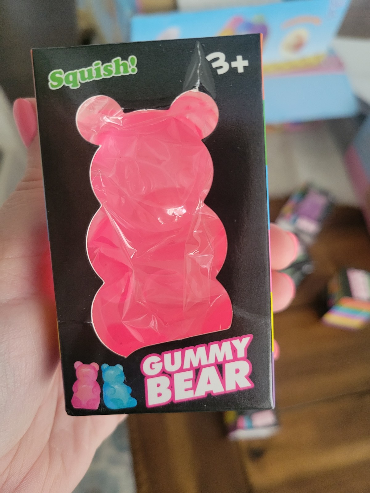 Squish! Pink Gummy Bear Tactile Squeeze Toy, Ages 3-4, 4-7, 8-11 Years