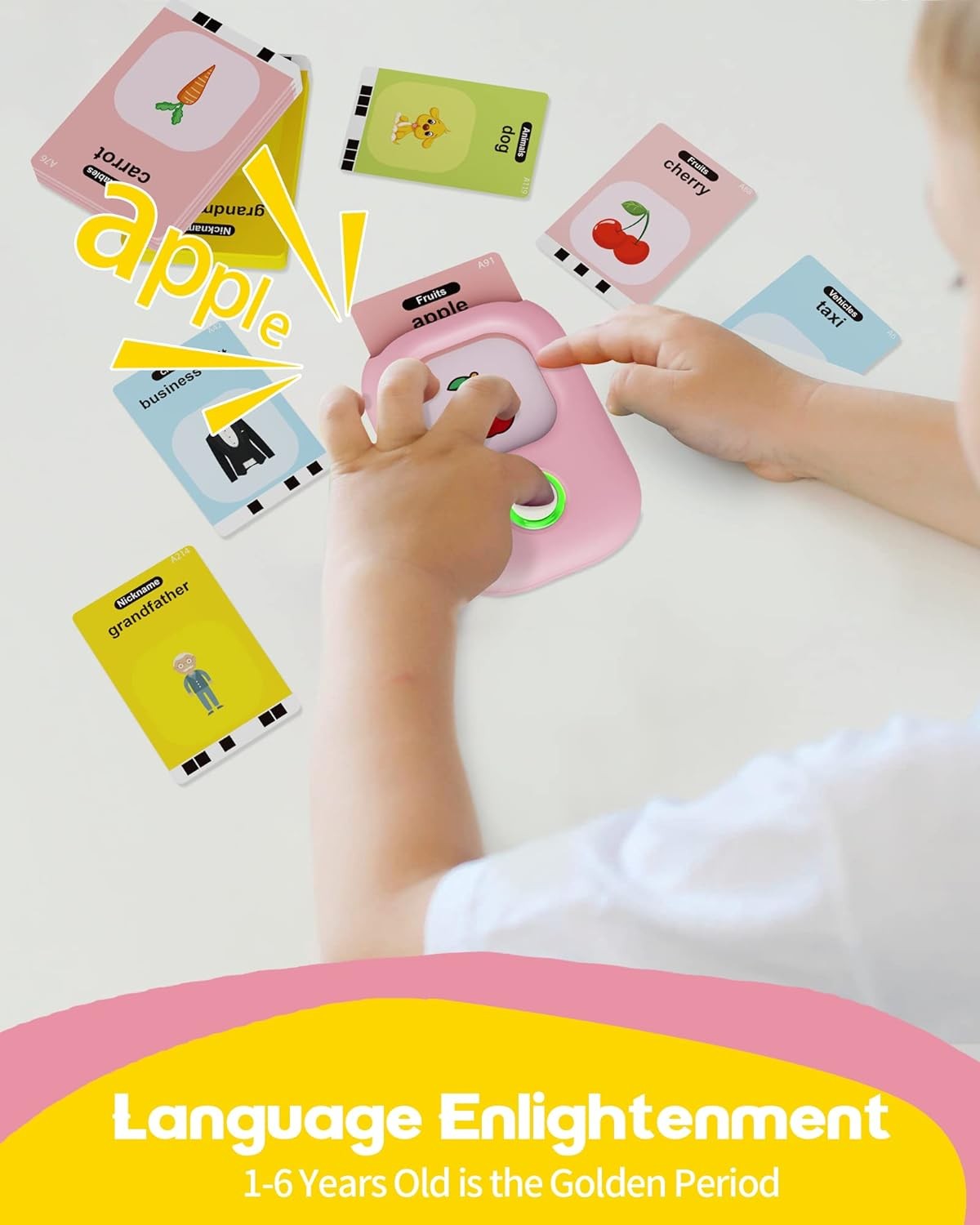 224 Words Talking Flash Cards Educational Learning Toy Toddlers 1-5 Years Old