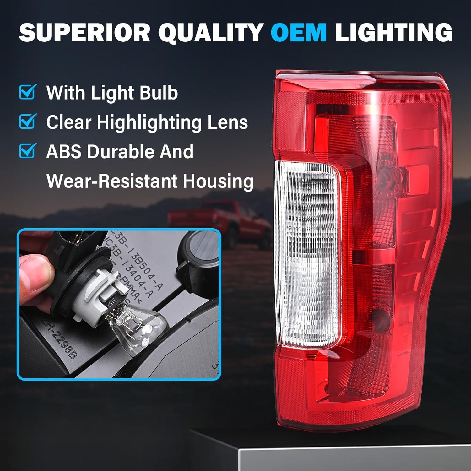 Tail Light Assembly Compatible with 2017 2018 2019 Ford F-250 F-350 Super Dut…
