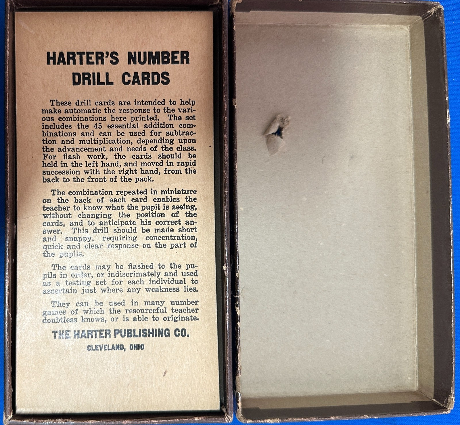 Vintage Harter’s Sight Drill Cards – Add Subtract & Multiply – Educational