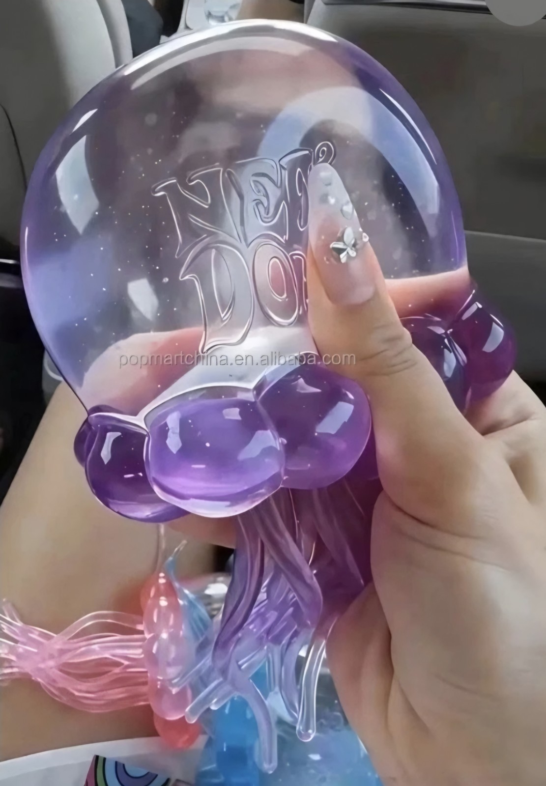 Jumbo Nee Doh Jelly Squish Super Solid Squish Jellyfish Purple/Clear