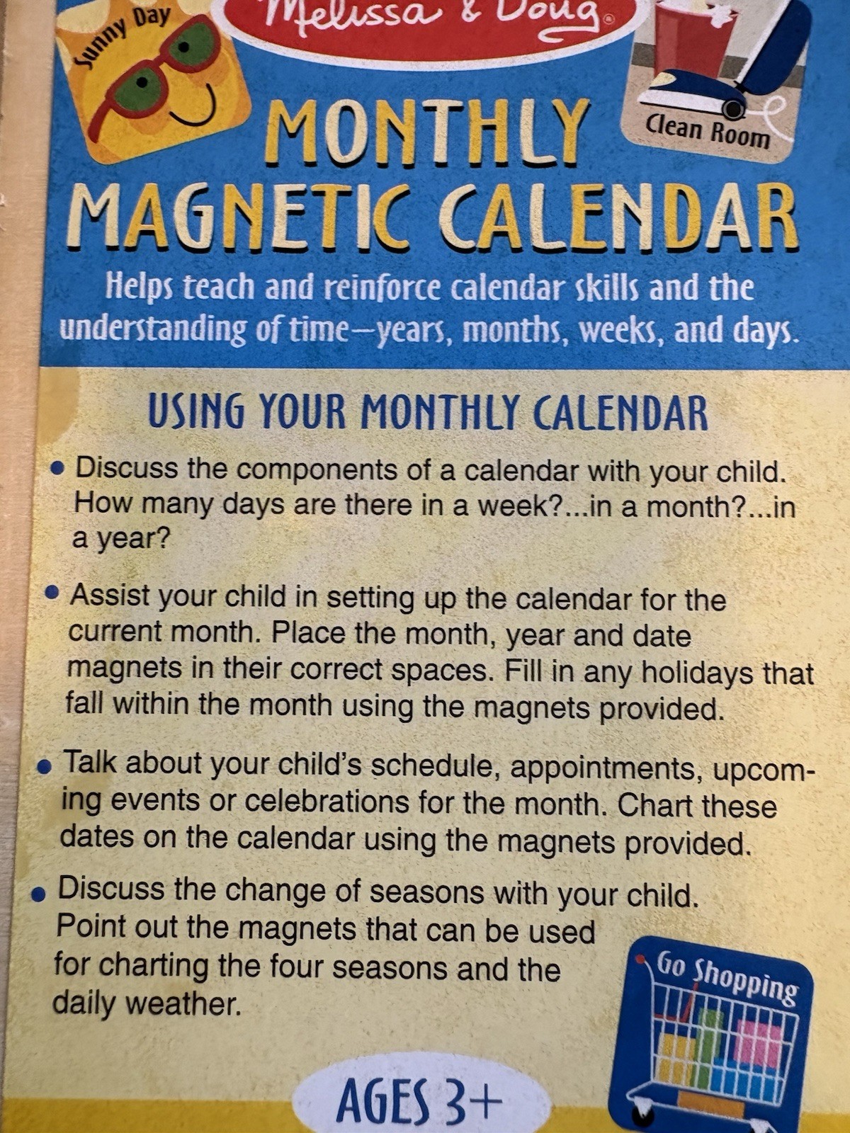 Melissa & Doug Hanging Magnetic Monthly Wall Calendar