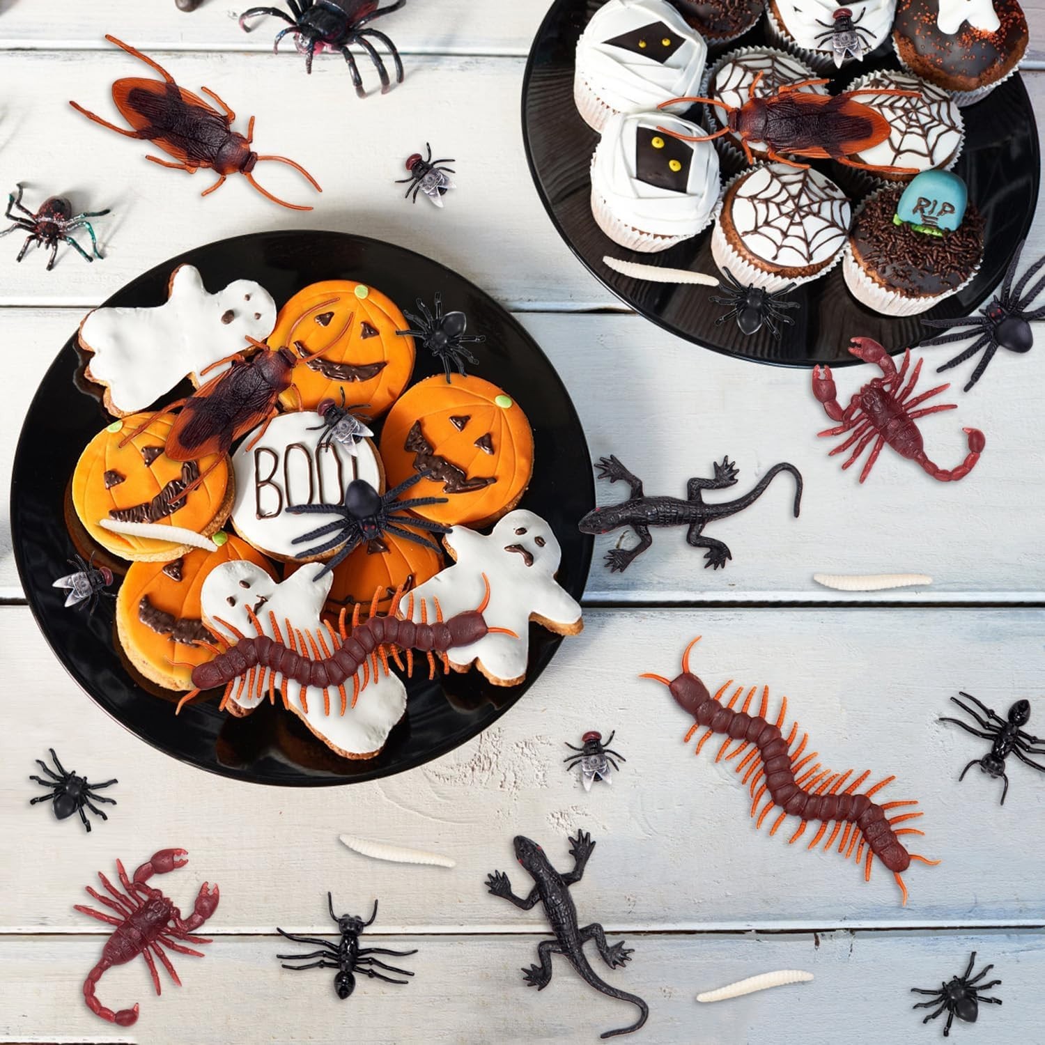 9 Types of Realistic 130 PCS Plastic Bugs – Ideal for Halloween Decor & More