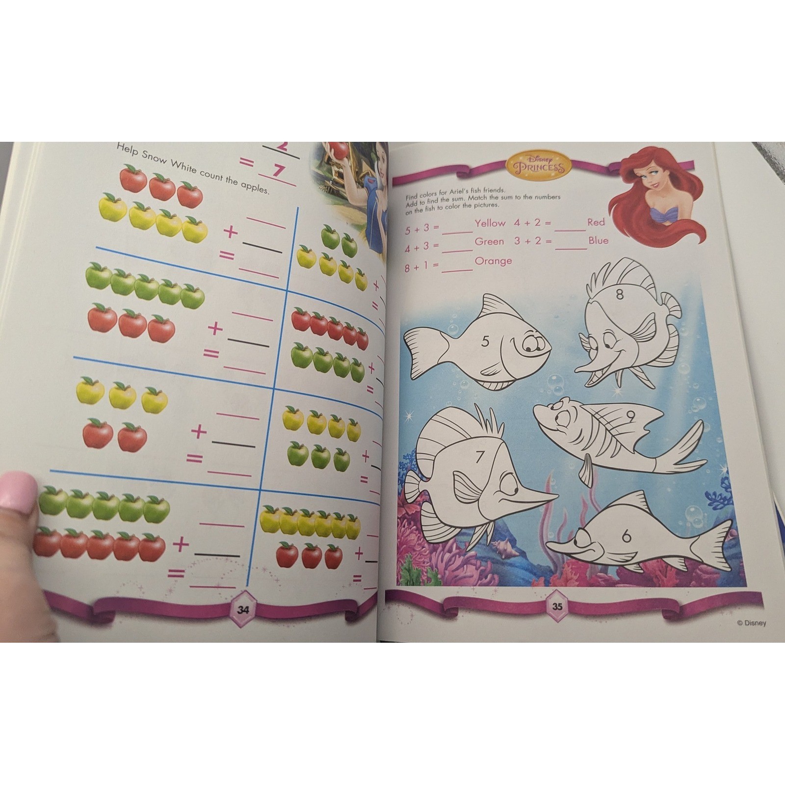 2 Disney School Skills at Home Workbook Set Reading Math Early Learning Alphabet