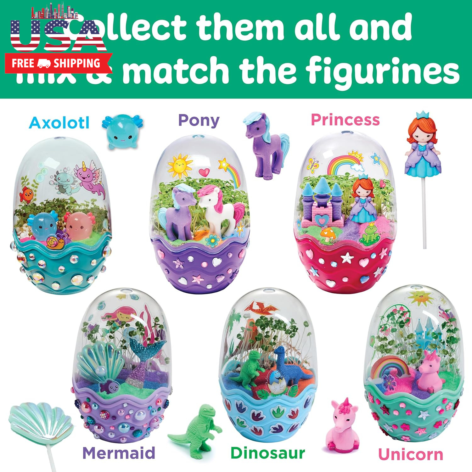 Mini Garden: Axolotl Terrarium – STEM Science Kit for Kids, Axolotl Arts and Cra