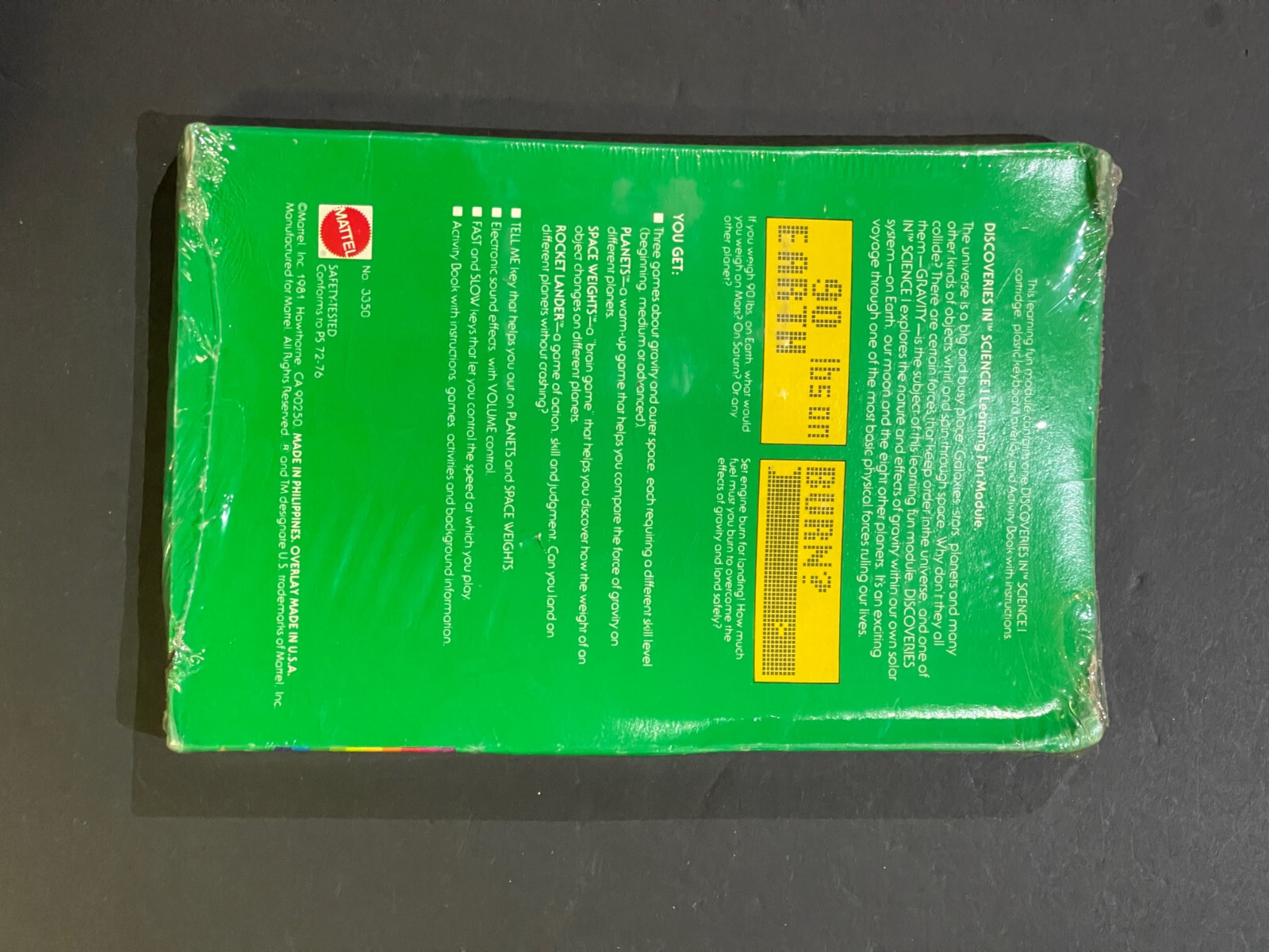DISCOVERIES IN SCIENCES I MATTEL 3350 Learning Fun Module Vintage Unopened RARE