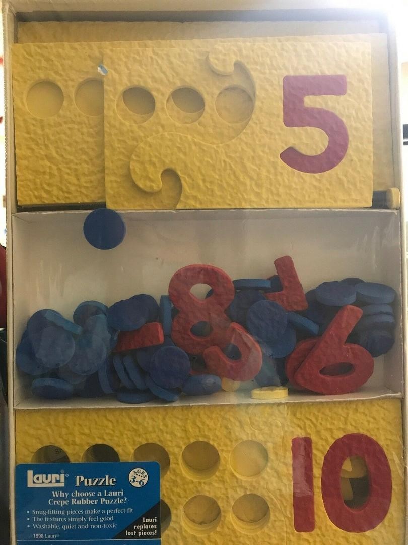 Vintage Lauri Foam Number Puzzle 1 Through 10 Number Plaques Learning To Count