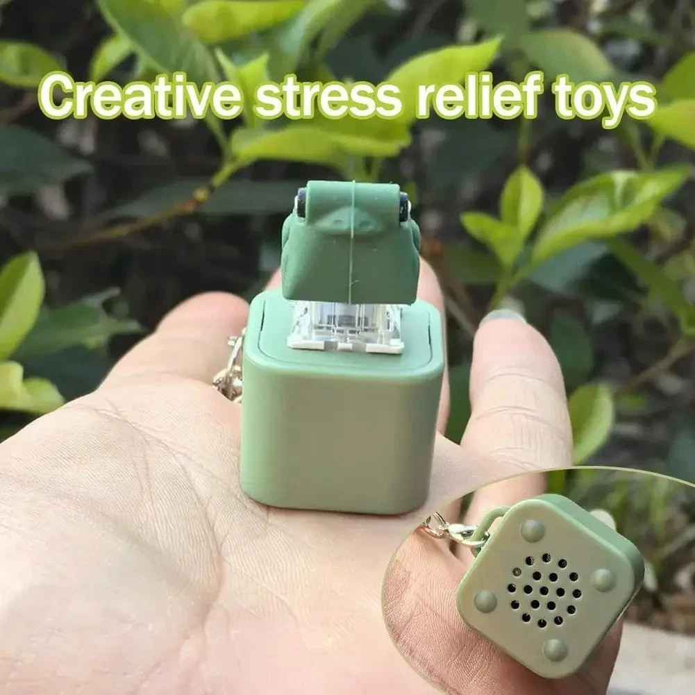 Frog Croaking Fidget Toy Adults Keyboard Clicker Frog Fidget Toys Fun Keychain