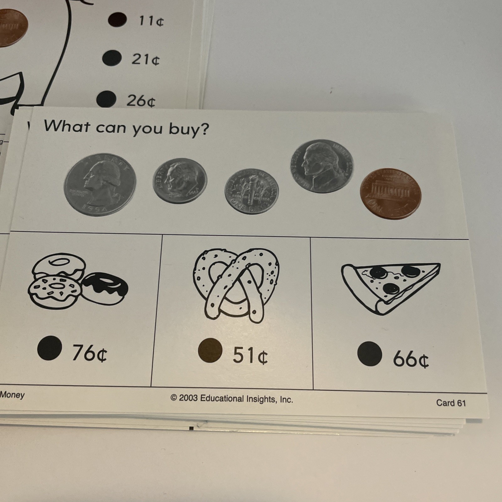 Hot Dots Flash Cards & Power Pen. Learn Money. Age 6+, Grades 1+. Vintage.