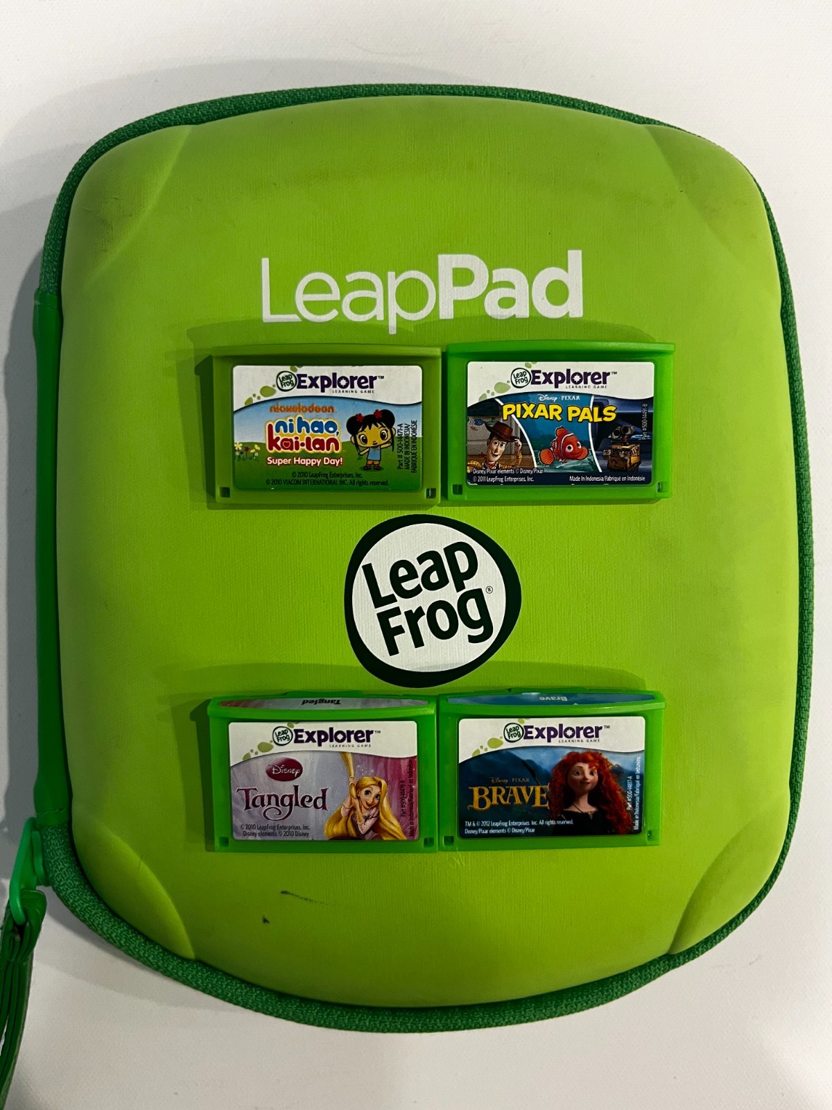 Lot of 4 Leap Frog Leapster Explorer Leap Pad Learning Game Cartridges + Case