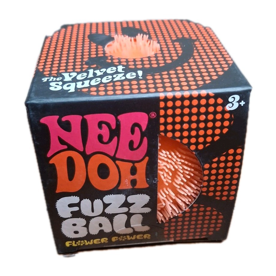 NeeDoh Fuzz Ball – The Velvet Squeeze! Stress Fidget Viral Orange Free Shipping