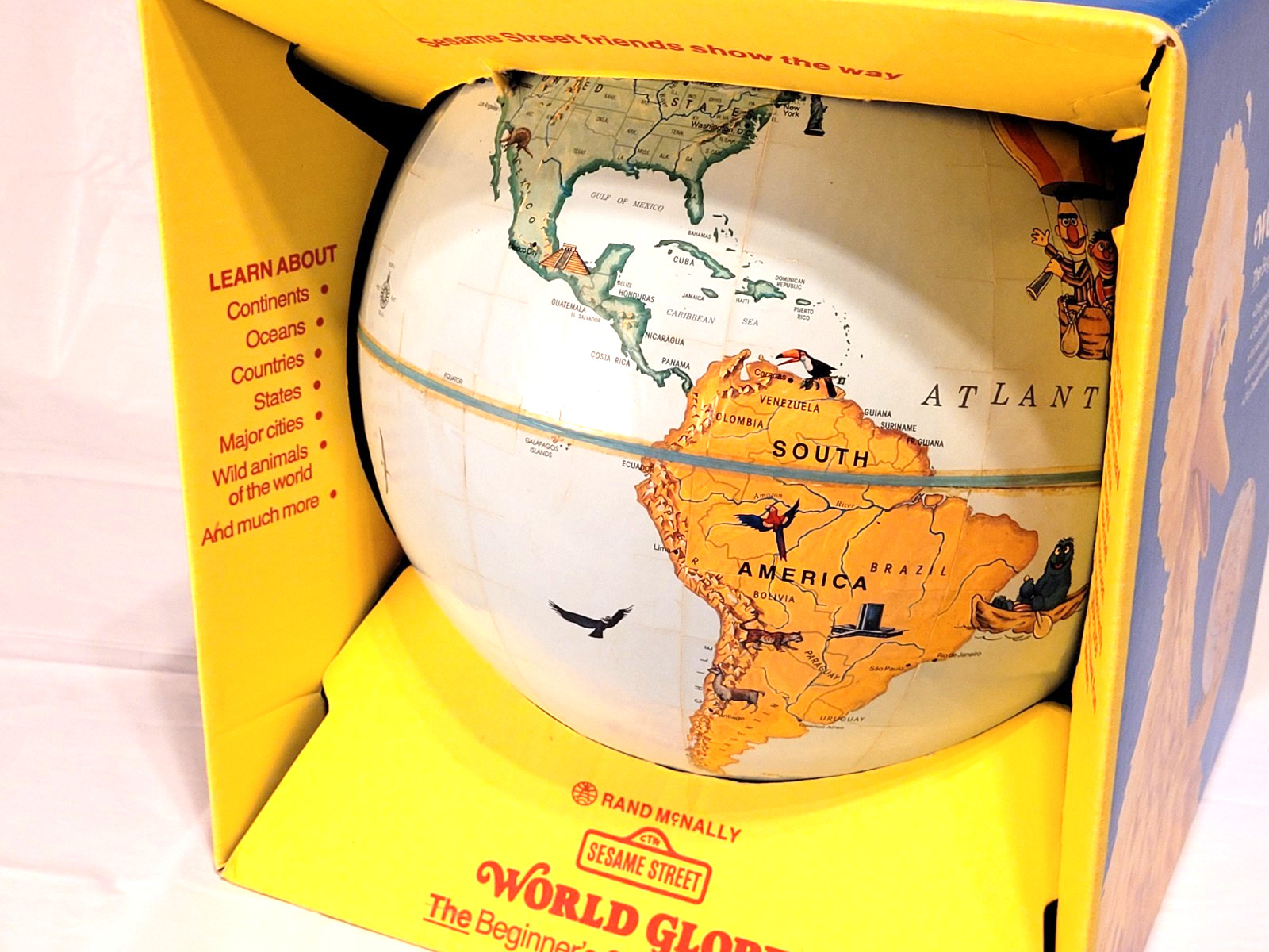 Vintage Rand McNally Sesame Street World Globe 1985 in Box