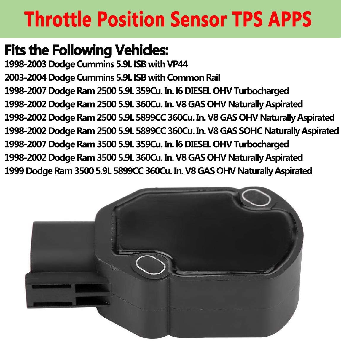 3970085 Throttle Position Sensor TPS APPS,Fit for 1998-2004 Dodge Ram 2500…