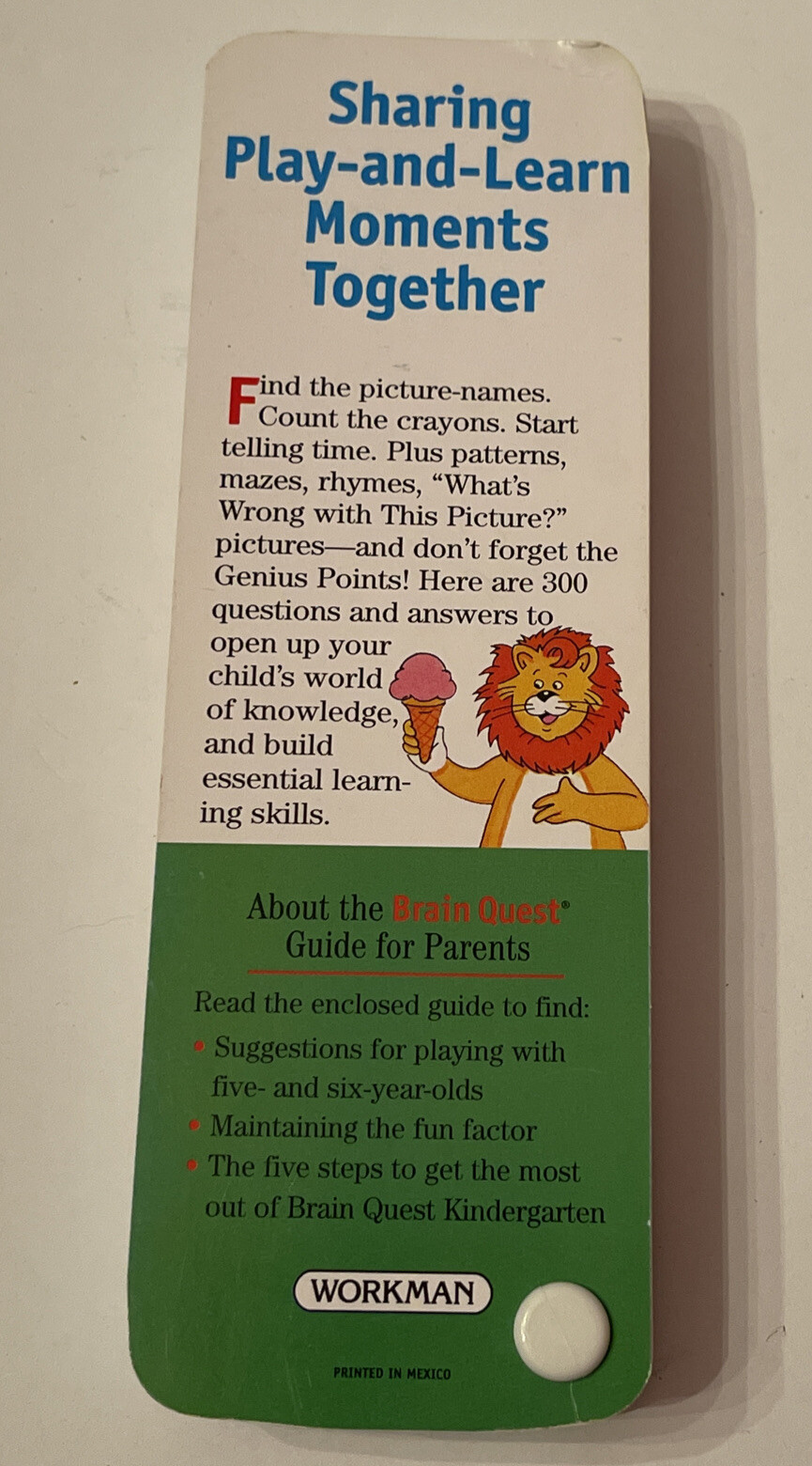 Brain Quest Kindergarten 300 Questions Deck 1 Revised 3rd Edition