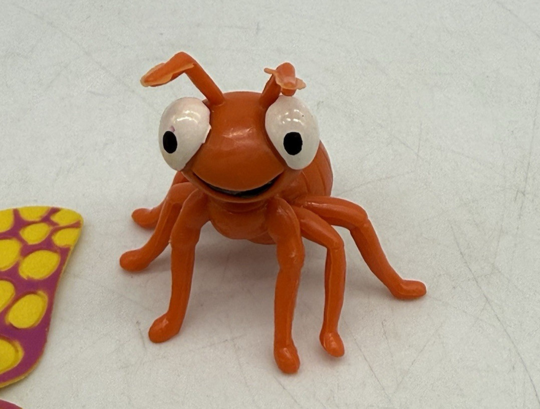 Bible Memory Butterfly Anthropomorphic Toy Insects Plastic Rubber Toy Bug VTG x5