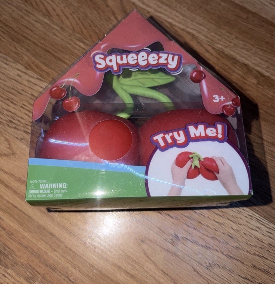 Squeeezy Squishy Sunny Days Toymendous Cherries JUMBO Squeeze Toy Rare Viral