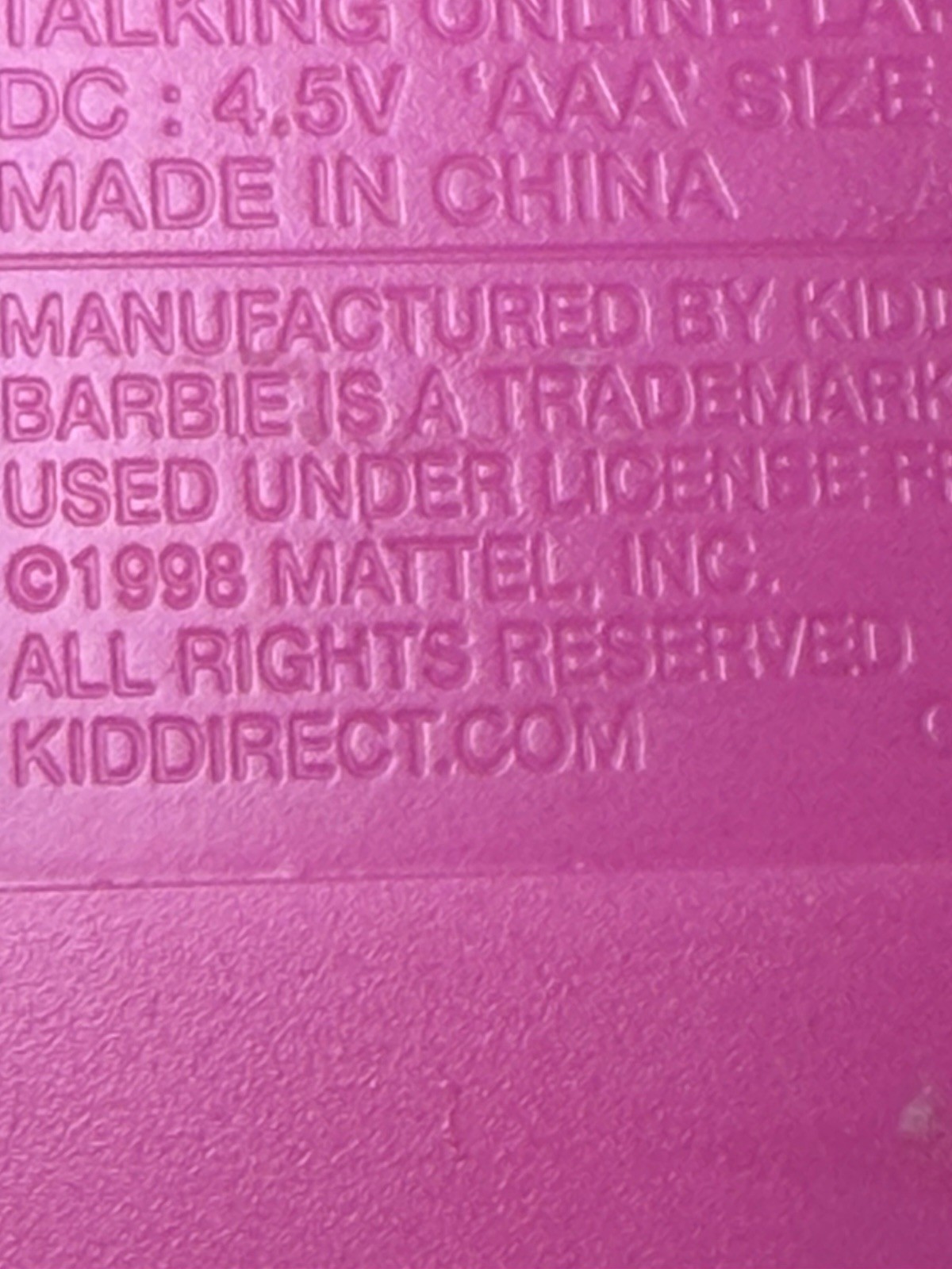 Barbie Online Talking Laptop Computer Toy Vintage 1998 Tested And Doesn’t Work