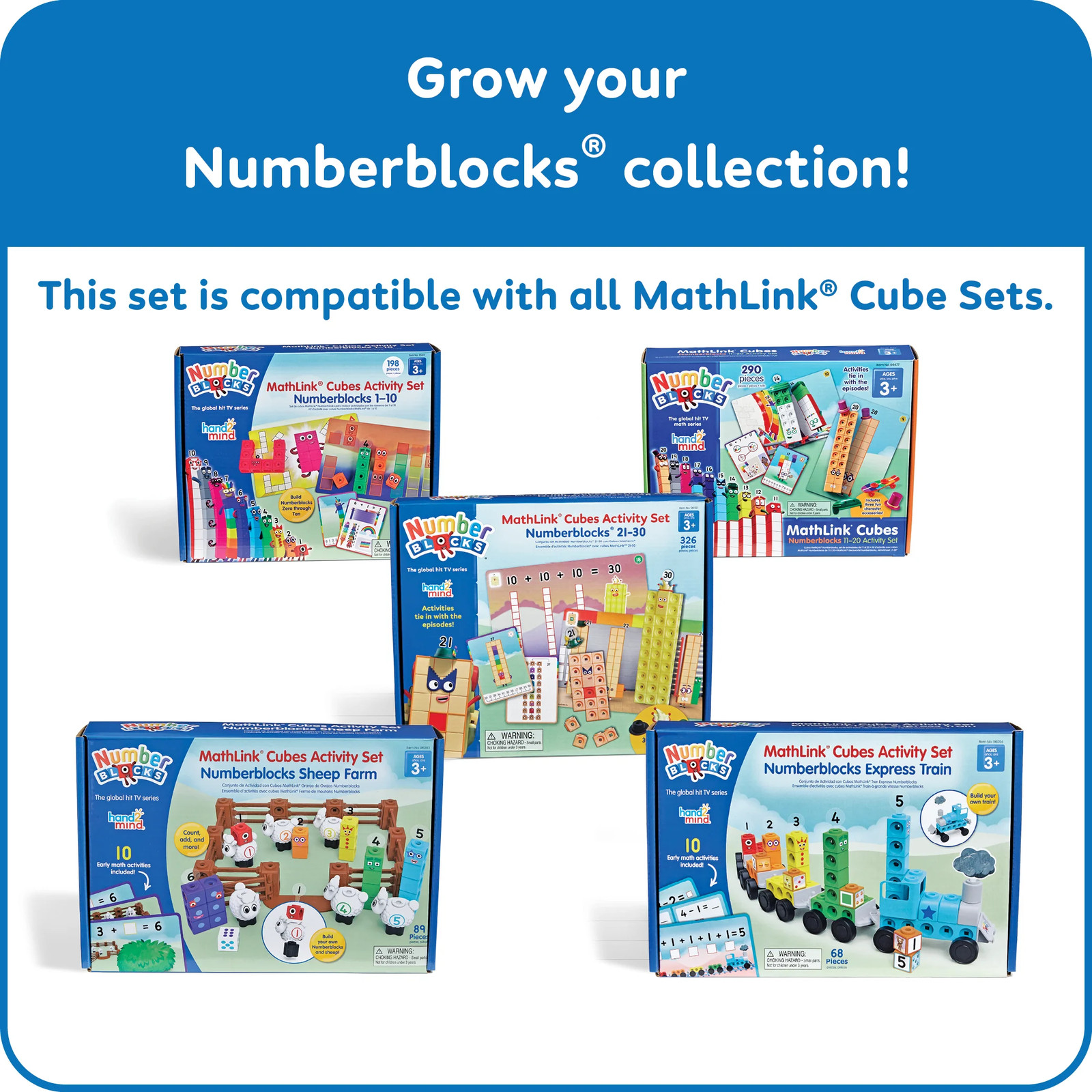 Mathlink Cubes Numberblocks 1-10 Activity Set, Math Games for Kids, A
