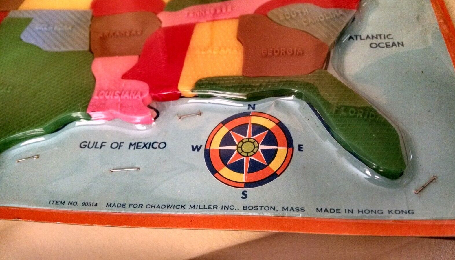 UNITED STATES MAP CHADWICK MILLER ITEM NO 90514 SET 2 PLASTIC COMPLETE HONG KONG