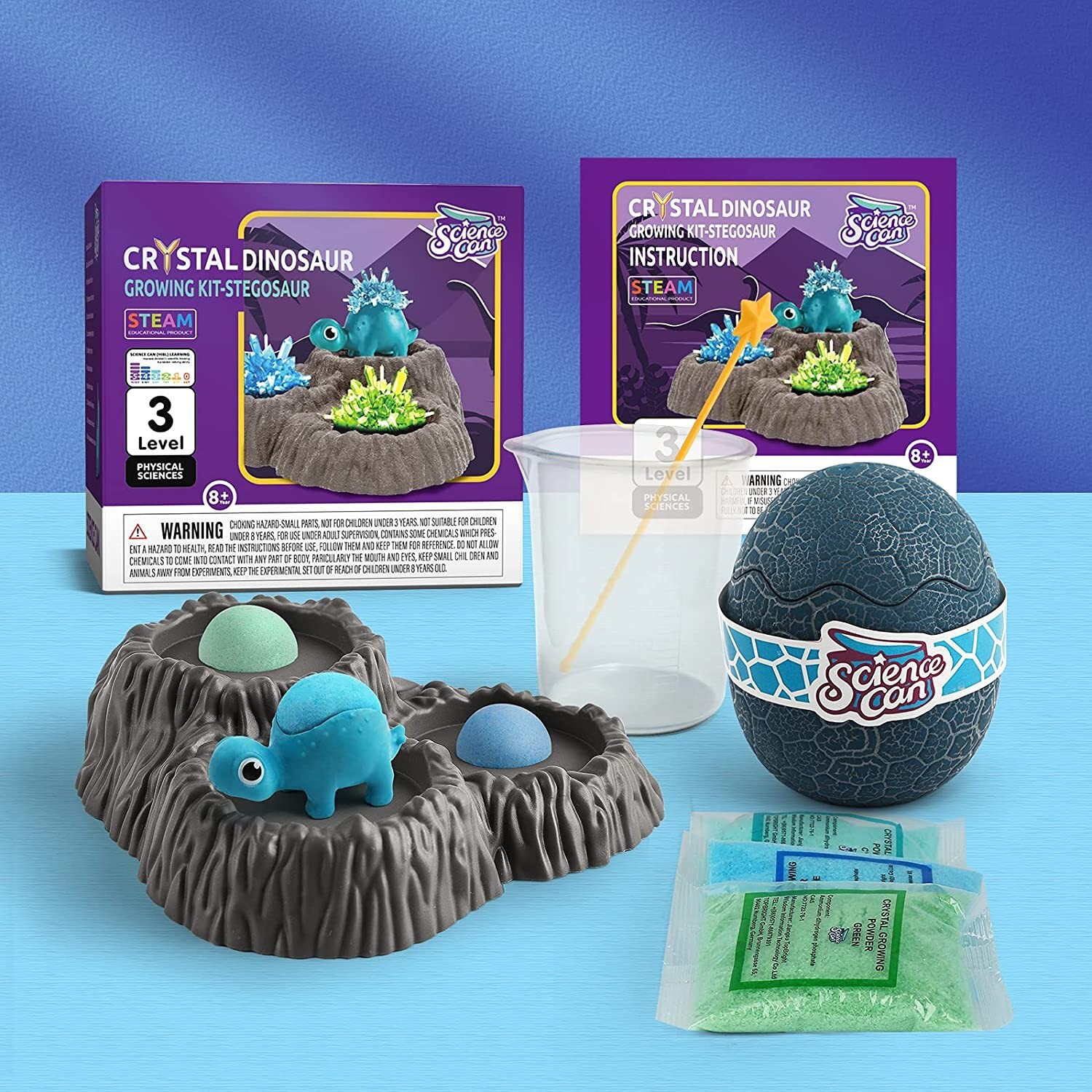 Science Can Crystal Dinosaur Growing Kit Stegosaur Great STEM Activities 8-12 yr