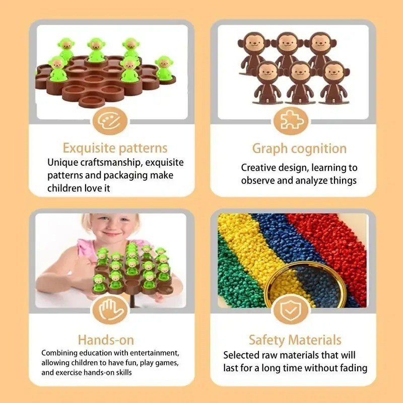 Creative Balancing Tree Toy Digital Monkey Balance Scale Educational Number 1SET