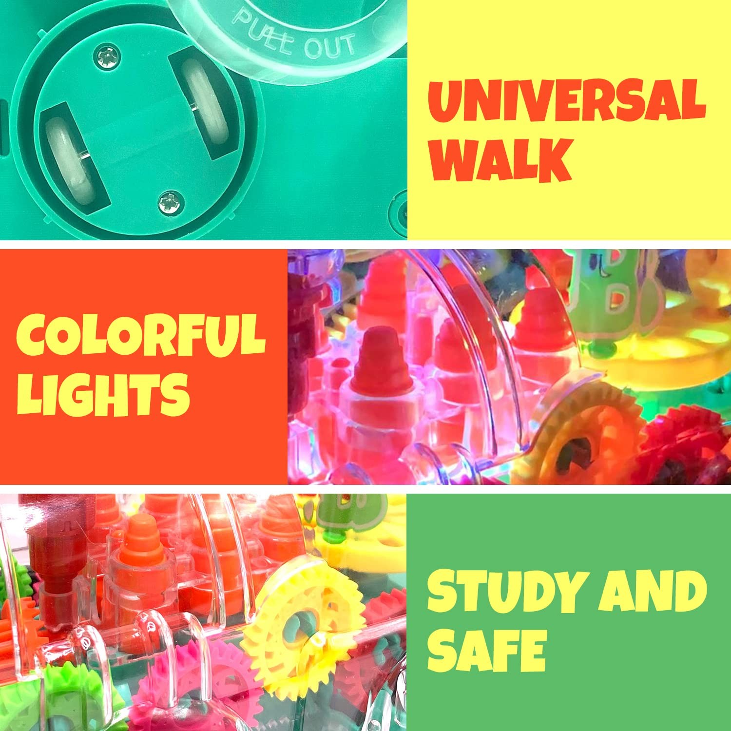 Tooty Toy Transparent 7.8 x 3.9 x 5.1 inches, Red, Green, Yellow, Blue