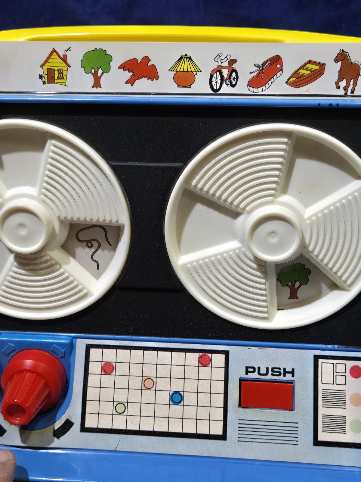 Vintage 1972 Playskool Play ‘N Learn Computer Reel to Reel Toy with 7 Cards