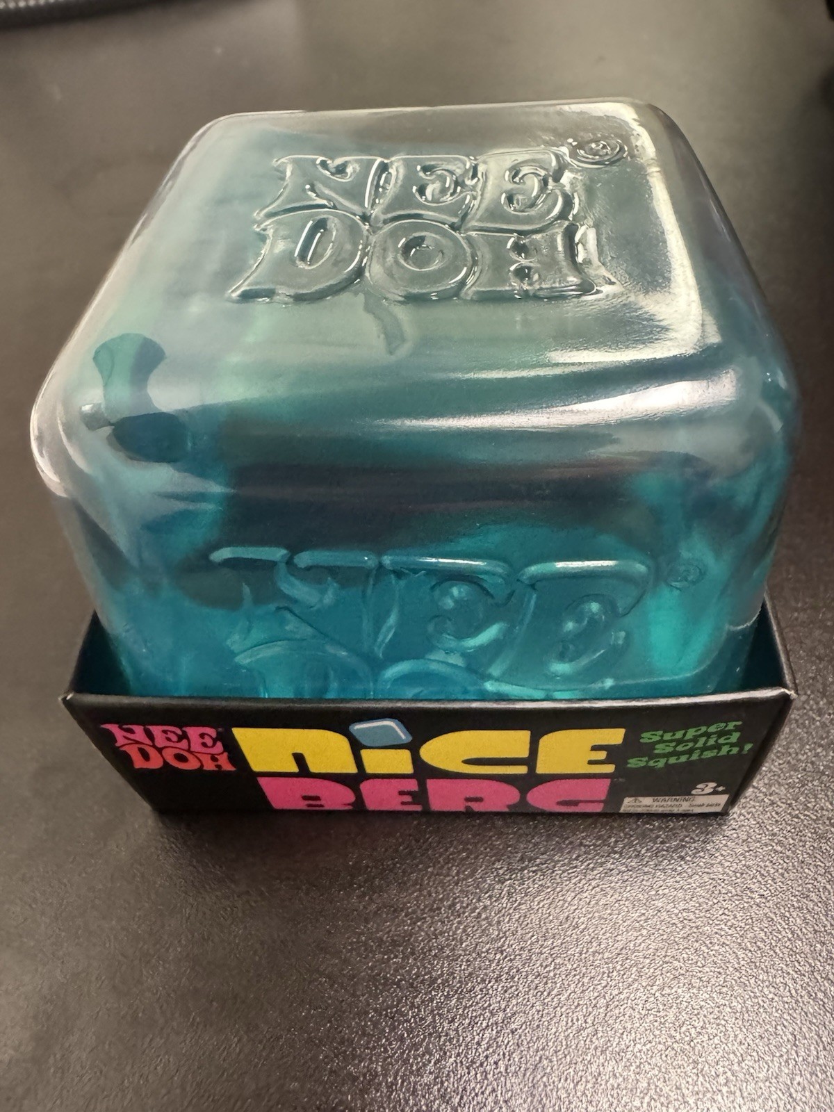 NeeDoh Nice Berg Blue XL Giant Nee Doh Niceberg Solid Squish Cube