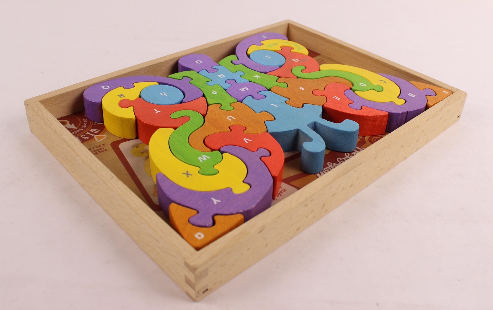 Butterfly 2-sided Wood Puzzle Upper & Lowercase A-Z – Educational pre-owned