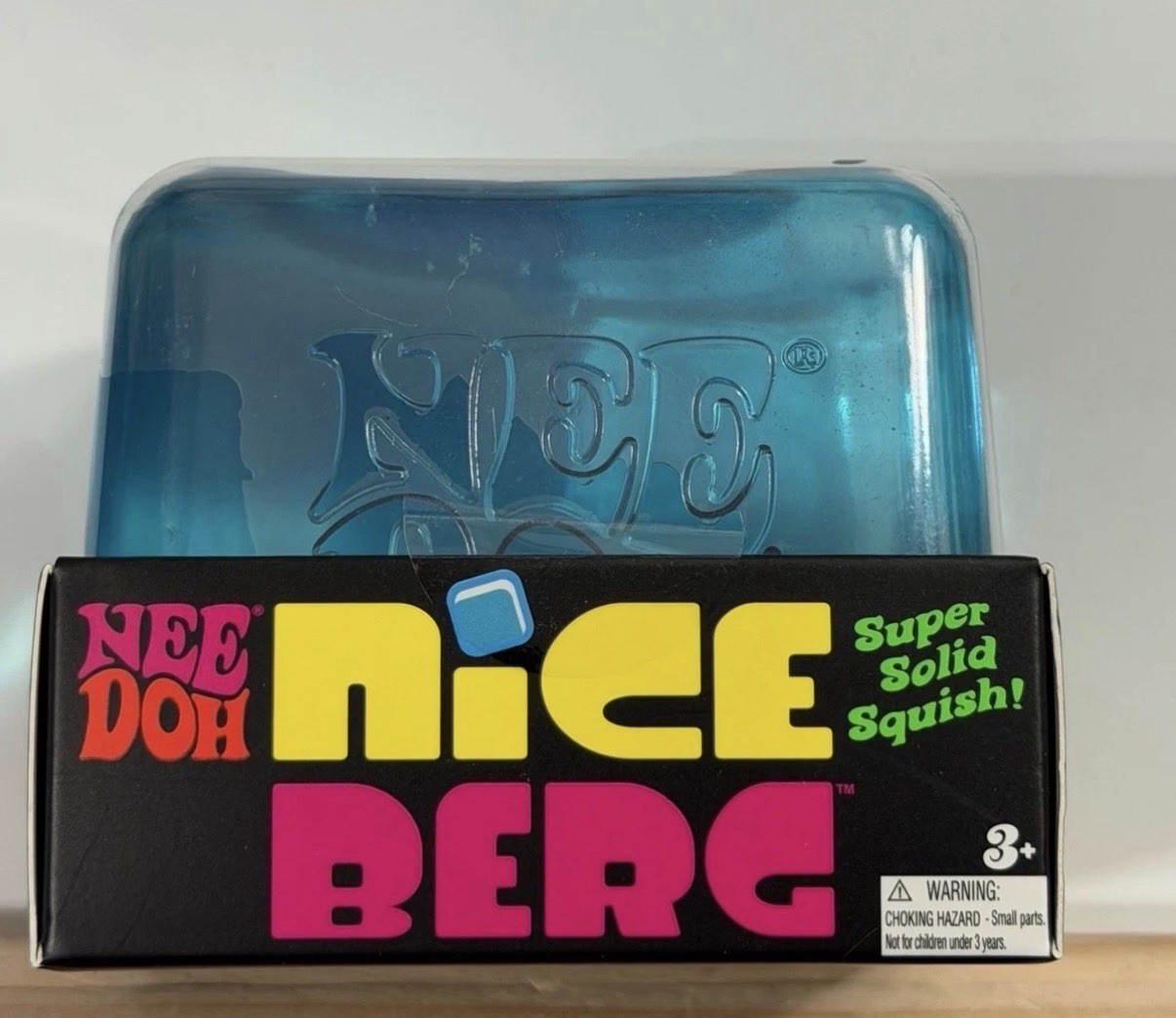 NeeDoh Nice Berg Blue XL Giant Nee Doh Niceberg Solid Tik Squish Cube Ice Block