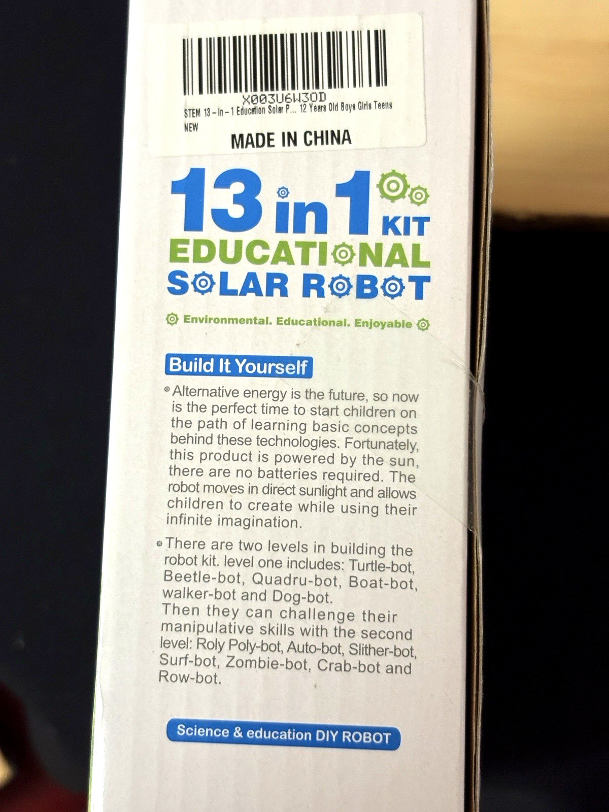 13-in-1 Solar Robot STEM Kit for Kids Ages 8-12, Science & Robotics Building Toy