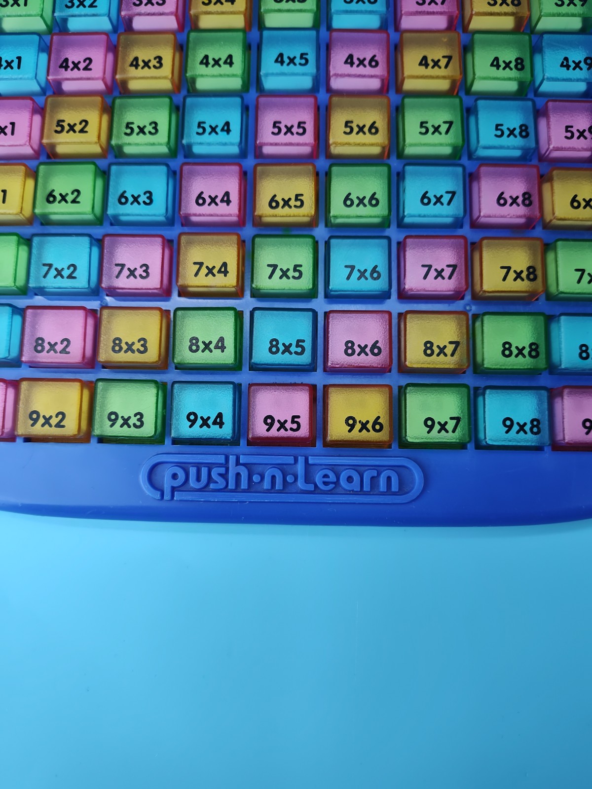 Push & Learn Colorful Multiplication Educational Learning Toy Blue Colorful
