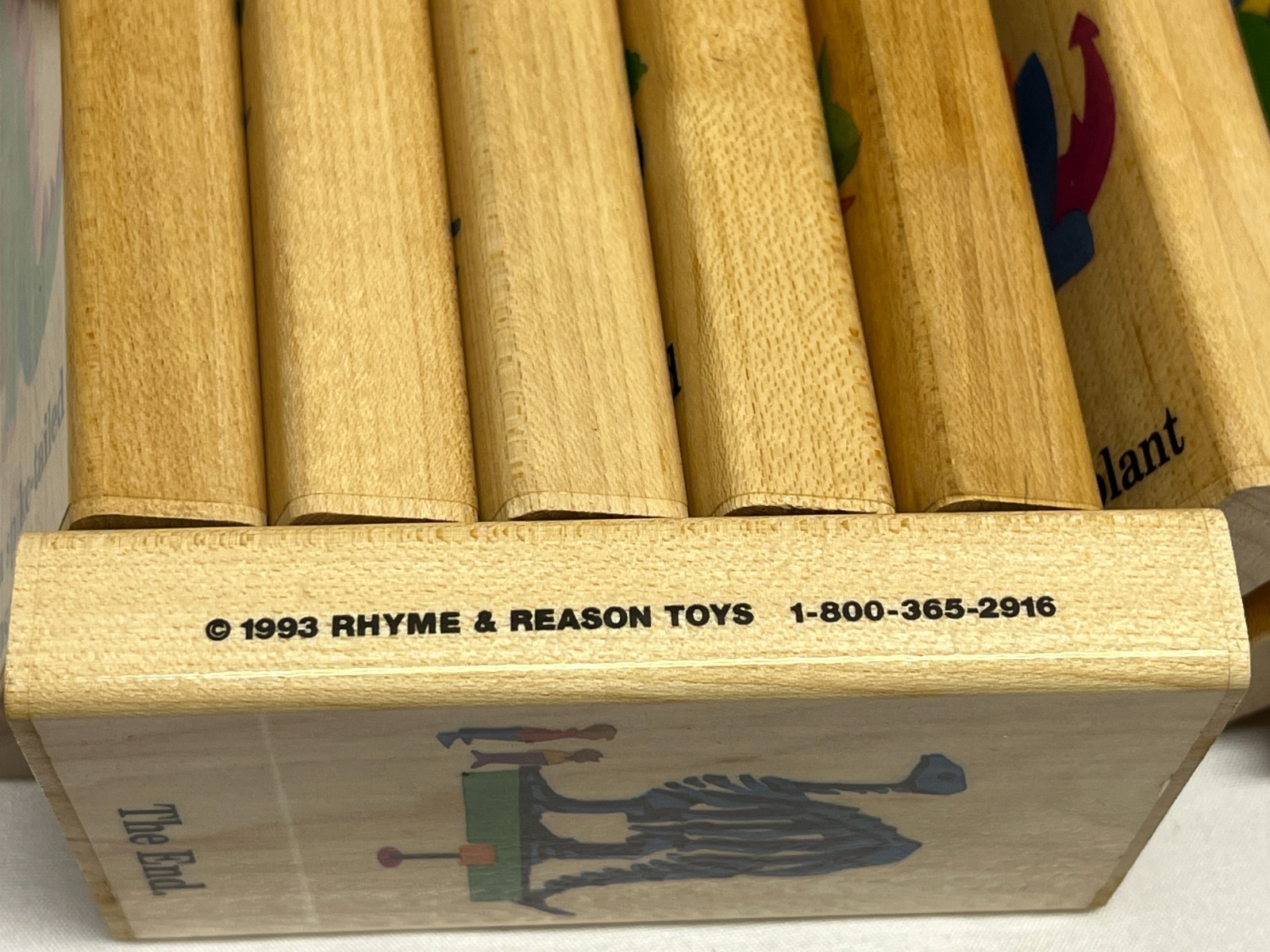 Vintage Dinosaur Rhyme & Reason wooden story block set Complete 1993